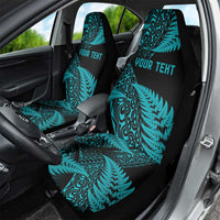 New Zealand Rugby Pacific Personalised Car Seat Cover All Turquoise Maori Pasifika Fern Pattern LT9 - Polynesian Pride