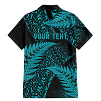 New Zealand Rugby Pacific Personalised Family Matching Mermaid Dress and Hawaiian Shirt All Turquoise Maori Pasifika Fern Pattern LT9 - Polynesian Pride