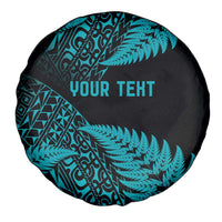 New Zealand Rugby Pacific Personalised Spare Tire Cover All Turquoise Maori Pasifika Fern Pattern LT9 - Polynesian Pride