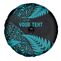 New Zealand Rugby Pacific Personalised Spare Tire Cover All Turquoise Maori Pasifika Fern Pattern LT9 - Polynesian Pride
