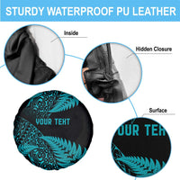 New Zealand Rugby Pacific Personalised Spare Tire Cover All Turquoise Maori Pasifika Fern Pattern LT9 - Polynesian Pride