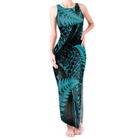 New Zealand Rugby Pacific Personalised Tank Maxi Dress All Turquoise Maori Pasifika Fern Pattern LT9 Women Turquoise - Polynesian Pride