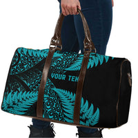 New Zealand Rugby Pacific Personalised Travel Bag All Turquoise Maori Pasifika Fern Pattern LT9 - Polynesian Pride
