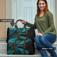 New Zealand Rugby Pacific Personalised Travel Bag All Turquoise Maori Pasifika Fern Pattern LT9 - Polynesian Pride