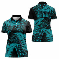 New Zealand Rugby Pacific Personalised Women Polo Shirt All Turquoise Maori Pasifika Fern Pattern LT9 - Polynesian Pride