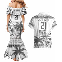 Custom Fiji Rugby Couples Matching Mermaid Dress and Hawaiian Shirt Polynesian Fijian Masi Palm Tree LT9 - Polynesian Pride