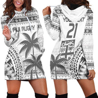 Custom Fiji Rugby Hoodie Dress Polynesian Fijian Masi Palm Tree LT9 - Polynesian Pride