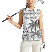 Custom Fiji Rugby Women Sleeveless Polo Shirt Polynesian Fijian Masi Palm Tree LT9 - Polynesian Pride
