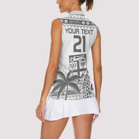 Custom Fiji Rugby Women Sleeveless Polo Shirt Polynesian Fijian Masi Palm Tree LT9 - Polynesian Pride
