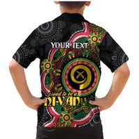 Vanuatu Personalised Family Matching Mermaid Dress and Hawaiian Shirt Aboriginal Dot Paitnting LT9 - Polynesian Pride