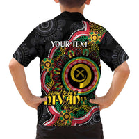 Vanuatu Personalised Family Matching Off Shoulder Short Dress and Hawaiian Shirt Aboriginal Dot Paitnting LT9 - Polynesian Pride
