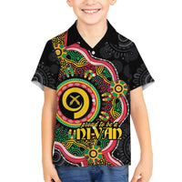 Vanuatu Personalised Family Matching Puletasi and Hawaiian Shirt Aboriginal Dot Paitnting - Polynesian Pride