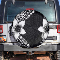 Lotu Tamaiti White Sunday Spare Tire Cover Pacific Plumeria Flowers - Black Version LT9 Black - Polynesian Pride