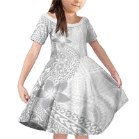Lotu Tamaiti White Sunday Family Matching Mermaid Dress and Hawaiian Shirt Pacific Plumeria Flowers - White Version LT9 Daughter's Dress White - Polynesian Pride
