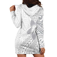 Lotu Tamaiti White Sunday Hoodie Dress Pacific Plumeria Flowers - White Version LT9 - Polynesian Pride