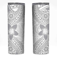 Lotu Tamaiti White Sunday Skinny Tumbler Pacific Plumeria Flowers - White Version LT9 White - Polynesian Pride