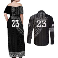 Custom Fiji New Zealand Rugby Couples Matching Off Shoulder Maxi Dress and Long Sleeve Button Shirt Make History Together LT9 - Polynesian Pride