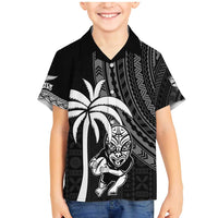 Custom Fiji New Zealand Rugby Family Matching Mermaid Dress and Hawaiian Shirt Make History Together LT9 Son's Shirt Black - Polynesian Pride