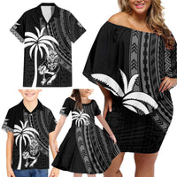 Custom Fiji New Zealand Rugby Family Matching Off Shoulder Short Dress and Hawaiian Shirt Make History Together LT9 - Polynesian Pride