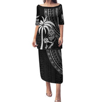 Custom Fiji New Zealand Rugby Family Matching Puletasi and Hawaiian Shirt Make History Together LT9 Mom's Dress Black - Polynesian Pride