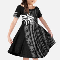 Custom Fiji New Zealand Rugby Kid Short Sleeve Dress Make History Together LT9 KID Black - Polynesian Pride