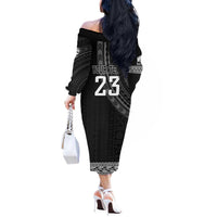 Custom Fiji New Zealand Rugby Off The Shoulder Long Sleeve Dress Make History Together LT9 - Polynesian Pride