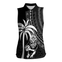Custom Fiji New Zealand Rugby Women Sleeveless Polo Shirt Make History Together LT9 Female Black - Polynesian Pride