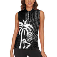 Custom Fiji New Zealand Rugby Women Sleeveless Polo Shirt Make History Together LT9 - Polynesian Pride