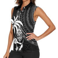 Custom Fiji New Zealand Rugby Women Sleeveless Polo Shirt Make History Together LT9 - Polynesian Pride