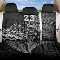 Custom Fiji New Zealand Rugby Back Car Seat Cover Cibi Dance with Black Fern LT9 One Size Black - Polynesian Pride