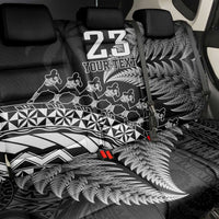 Custom Fiji New Zealand Rugby Back Car Seat Cover Cibi Dance with Black Fern LT9 - Polynesian Pride
