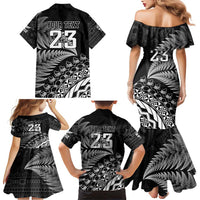 Custom Fiji New Zealand Rugby Family Matching Mermaid Dress and Hawaiian Shirt Cibi Dance with Black Fern LT9 - Polynesian Pride