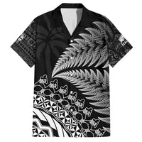 Custom Fiji New Zealand Rugby Family Matching Short Sleeve Bodycon Dress and Hawaiian Shirt Cibi Dance with Black Fern LT9 Dad's Shirt - Short Sleeve Black - Polynesian Pride