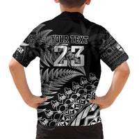 Custom Fiji New Zealand Rugby Family Matching Summer Maxi Dress and Hawaiian Shirt Cibi Dance with Black Fern LT9 - Polynesian Pride