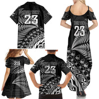 Custom Fiji New Zealand Rugby Family Matching Summer Maxi Dress and Hawaiian Shirt Cibi Dance with Black Fern LT9 - Polynesian Pride