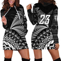Custom Fiji New Zealand Rugby Hoodie Dress Cibi Dance with Black Fern LT9 - Polynesian Pride