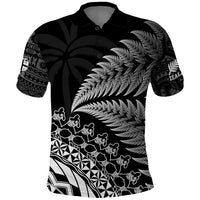 Custom Fiji New Zealand Rugby Polo Shirt Cibi Dance with Black Fern LT9 Black - Polynesian Pride
