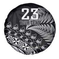 Custom Fiji New Zealand Rugby Spare Tire Cover Cibi Dance with Black Fern LT9 - Polynesian Pride