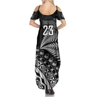 Custom Fiji New Zealand Rugby Summer Maxi Dress Cibi Dance with Black Fern LT9 - Polynesian Pride