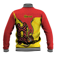 Personalised Papua New Guinea Oro Necklace Baseball Jacket Gold Melanesia Traditional Pattern LT9 - Polynesian Pride