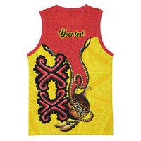 Personalised Papua New Guinea Oro Necklace Basketball Jersey Gold Melanesia Traditional Pattern LT9 - Polynesian Pride