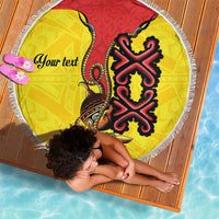 Personalised Papua New Guinea Oro Necklace Beach Blanket Gold Melanesia Traditional Pattern LT9 - Polynesian Pride