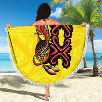 Personalised Papua New Guinea Oro Necklace Beach Blanket Gold Melanesia Traditional Pattern LT9 - Polynesian Pride