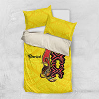 Personalised Papua New Guinea Oro Necklace Bedding Set Gold Melanesia Traditional Pattern LT9 US Twin 172cm x 218cm Gold - Polynesian Pride