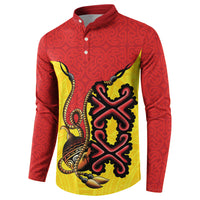 Personalised Papua New Guinea Oro Necklace Button Sweatshirt Gold Melanesia Traditional Pattern LT9 - Polynesian Pride