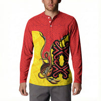 Personalised Papua New Guinea Oro Necklace Button Sweatshirt Gold Melanesia Traditional Pattern LT9 - Polynesian Pride