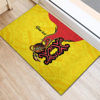 Personalised Papua New Guinea Oro Necklace Rubber Doormat Gold Melanesia Traditional Pattern LT9 - Polynesian Pride