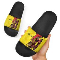 Personalised Papua New Guinea Oro Necklace Slide Sandals Gold Melanesia Traditional Pattern LT9 - Polynesian Pride