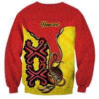 Personalised Papua New Guinea Oro Necklace Sweatshirt Gold Melanesia Traditional Pattern LT9 - Polynesian Pride
