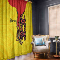 Personalised Papua New Guinea Oro Necklace Window Curtain Gold Melanesia Traditional Pattern LT9 - Polynesian Pride